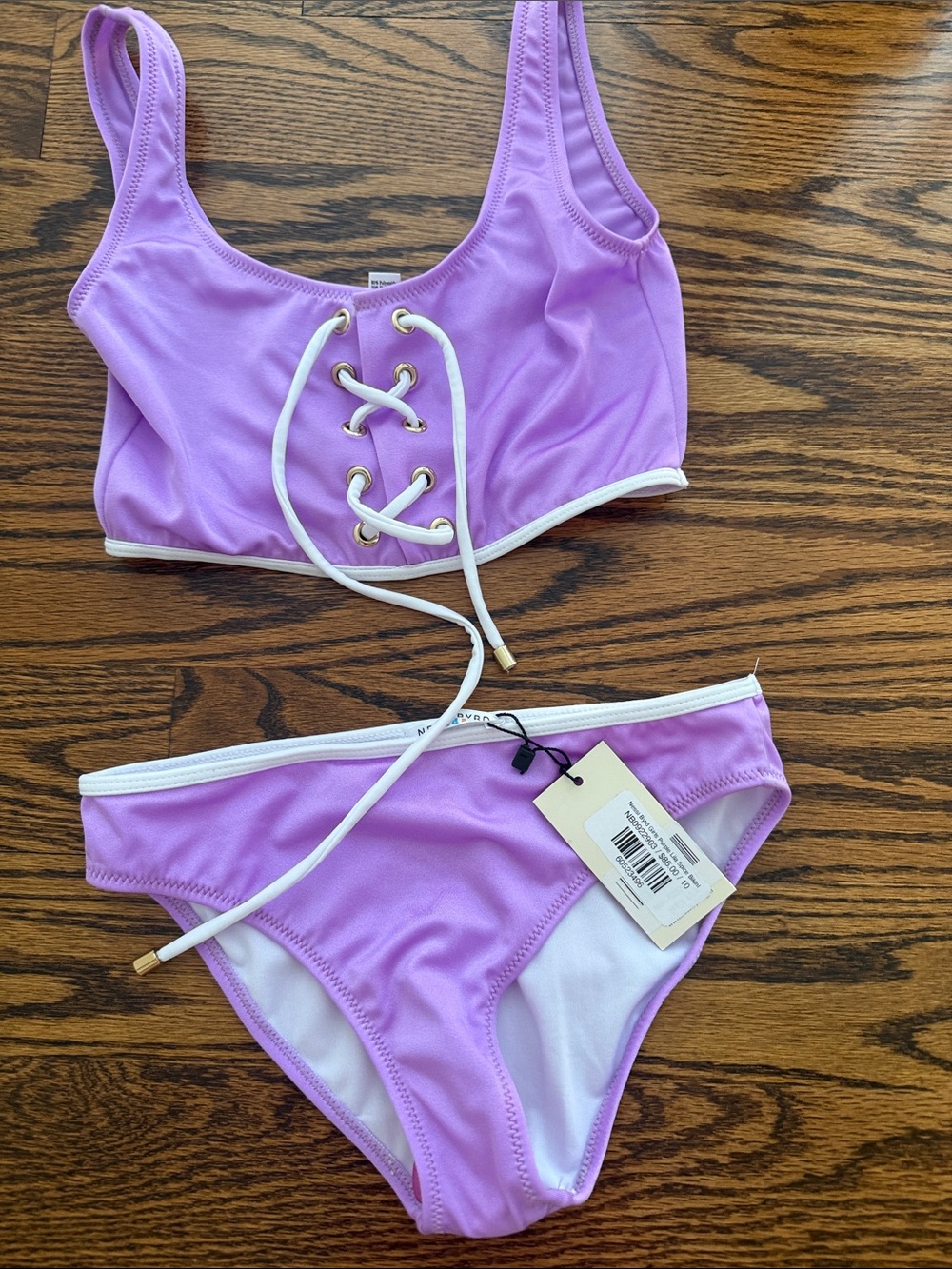 Neuw Girls Lavender Lace-Up Two-Piece Bikini
